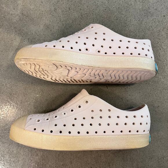 Native Shoes jefferson pink beige youth girls 1 shoes water slip on sneaker - Picture 5 of 7